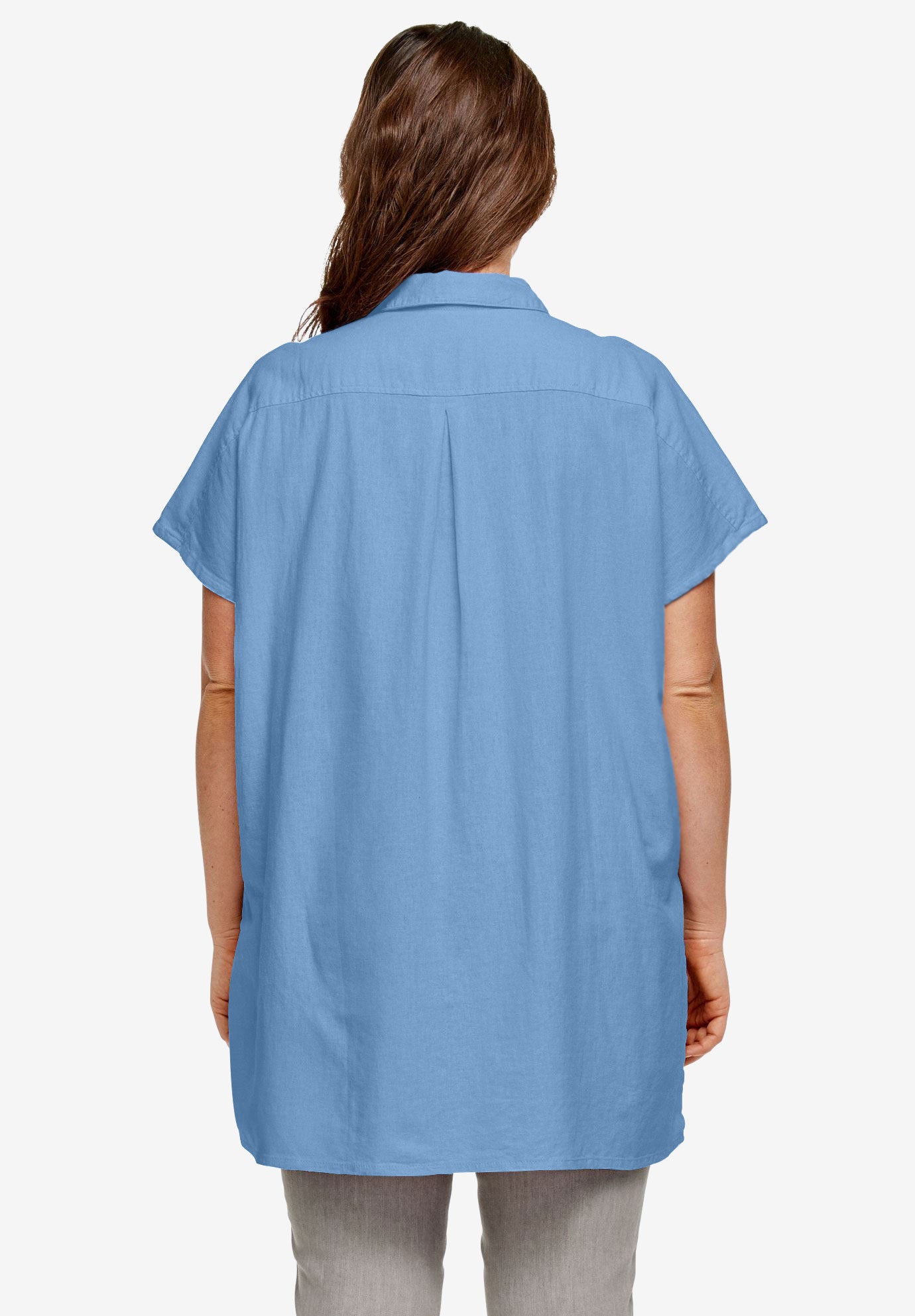 Linen-Blend Button Front Tunic image number 1