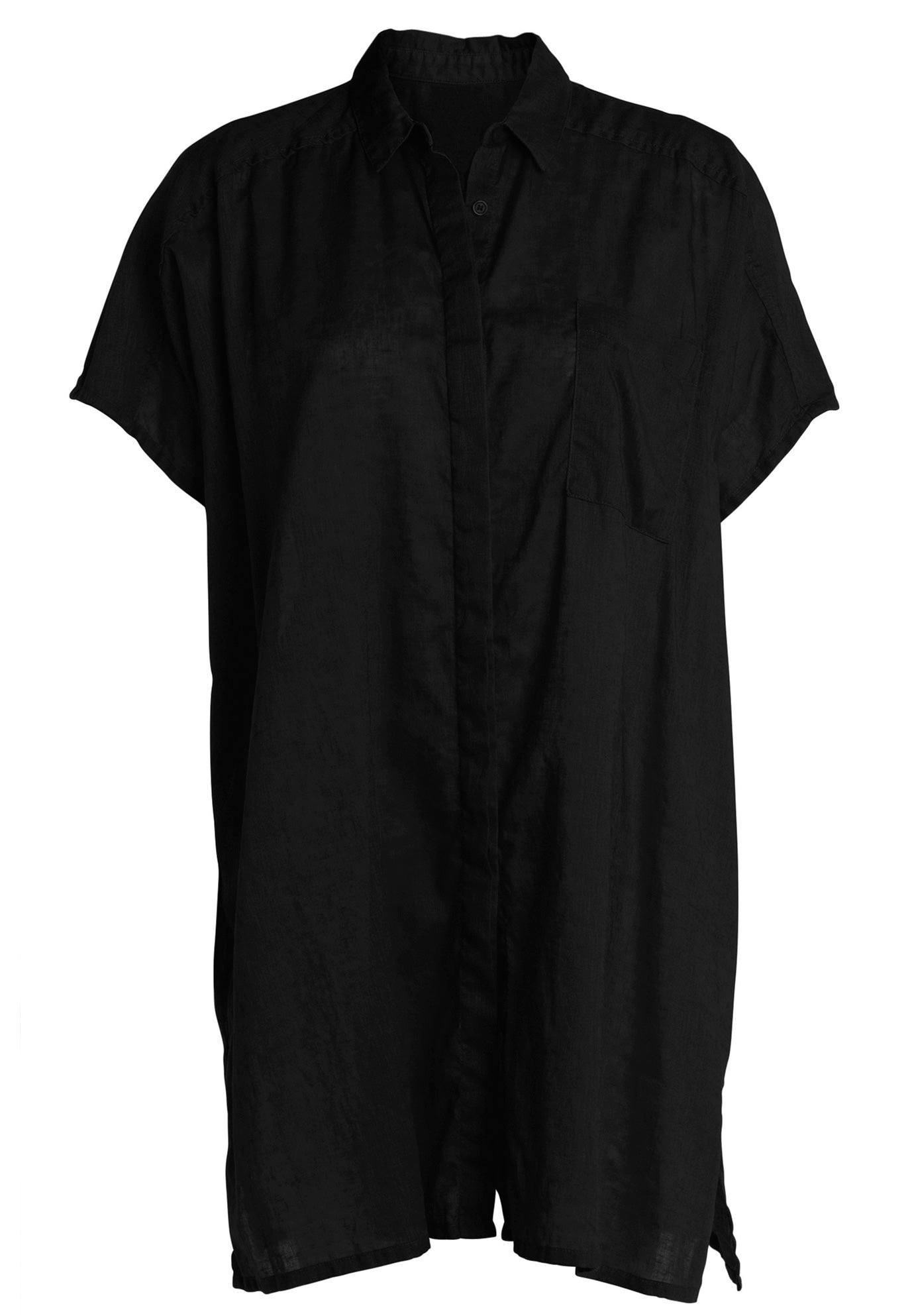 Linen-Blend Button Front Tunic image number 0