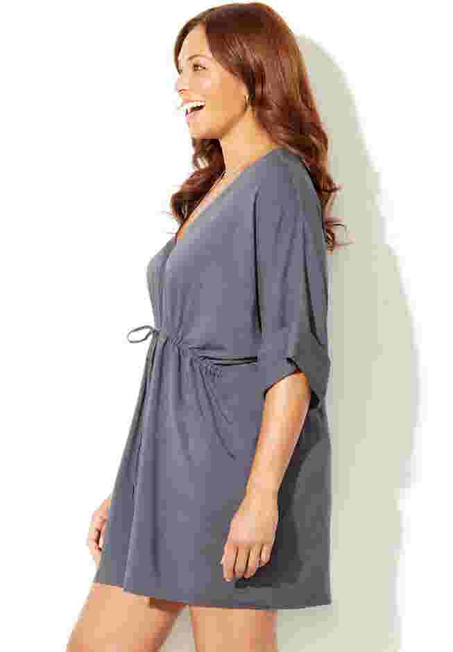 Amelia Draped V-Neck Dress Cover Up image number 2