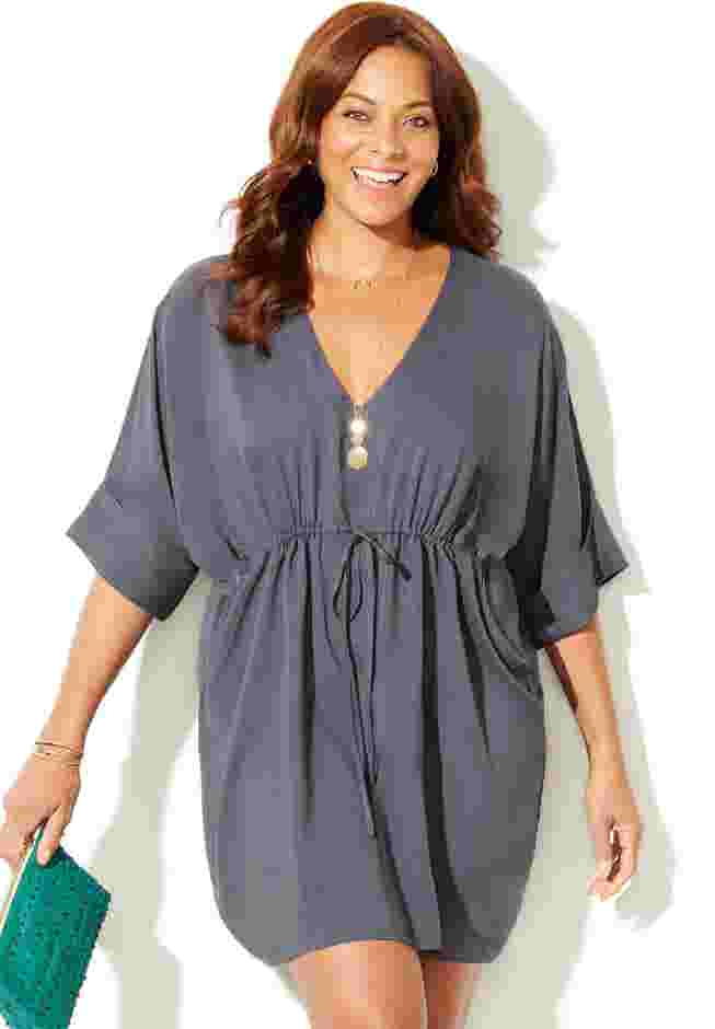Amelia Draped V-Neck Dress Cover Up image number 0
