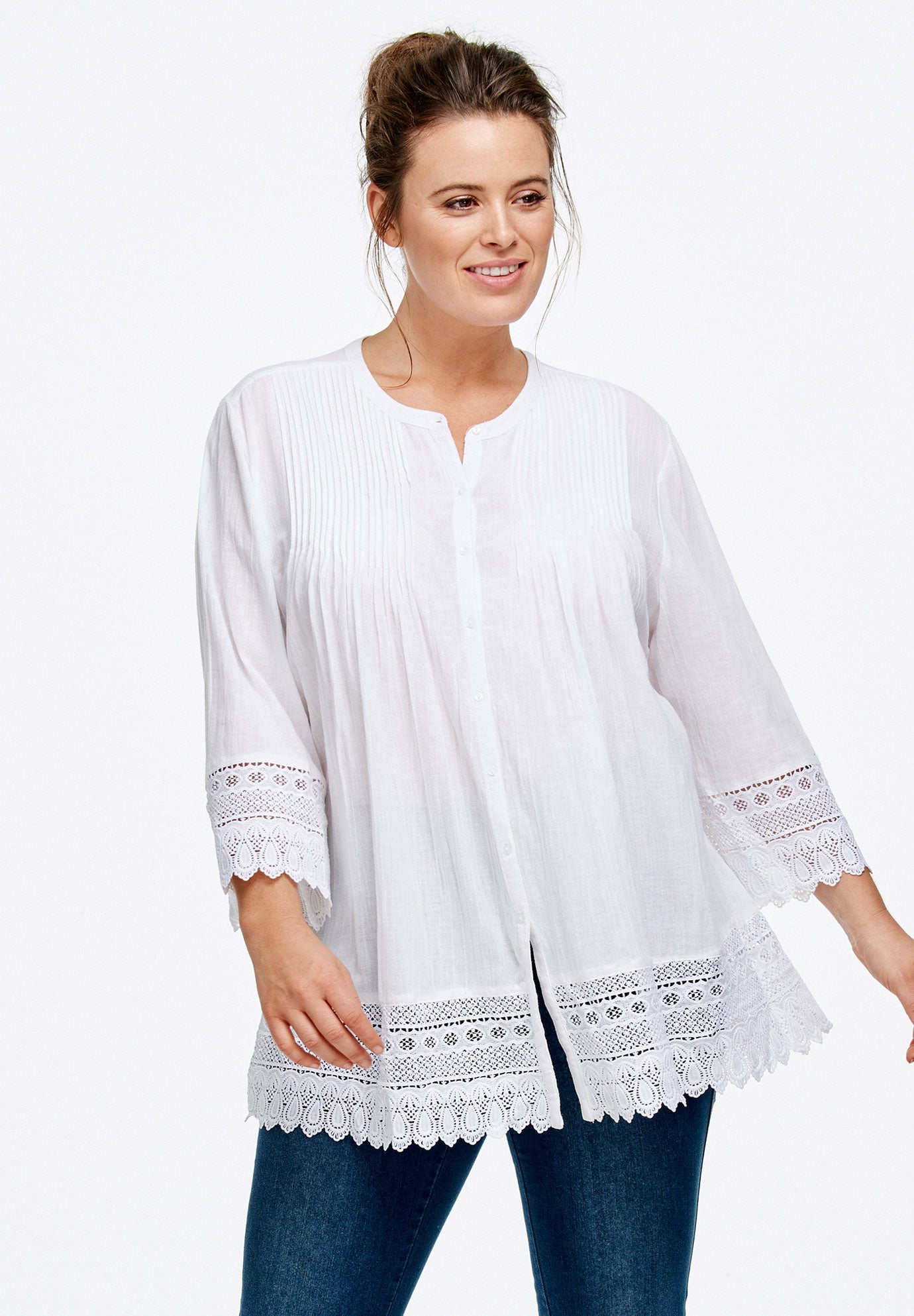 Crochet Trim Blouse image number 0