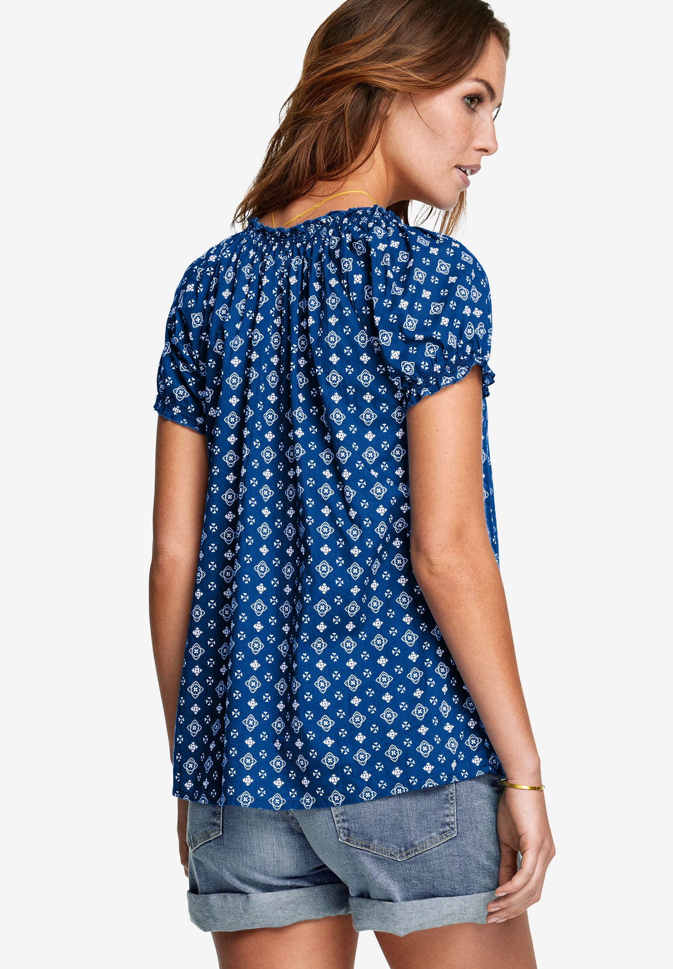 Ruffle Trim Peasant Blouse image number 1