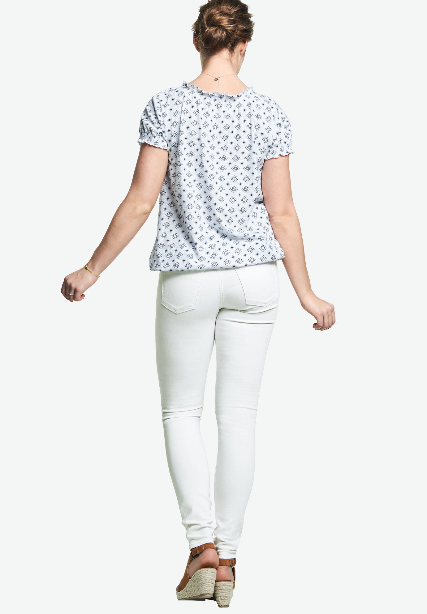 Ruffle Trim Peasant Blouse image number 2