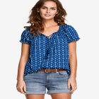 Ruffle Trim Peasant Blouse image number null