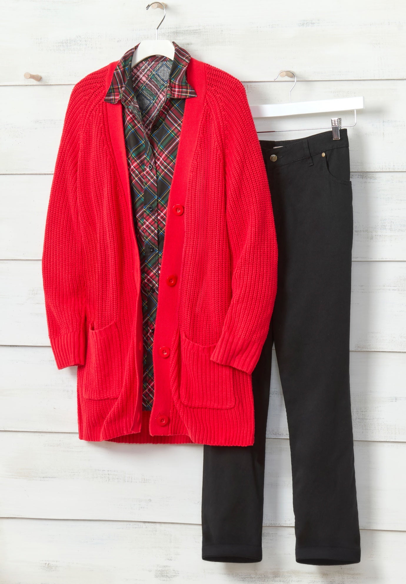 Button-Front Shaker Cardigan image number 8