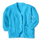 Button-Front Shaker Cardigan Sweater image number null