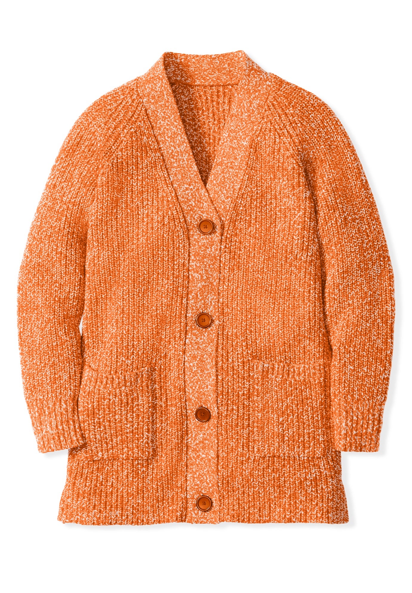 Button-Front Shaker Cardigan Sweater image number 1