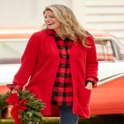 Button-Front Shaker Cardigan Sweater image number null