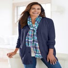 Button-Front Shaker Cardigan Sweater image number null