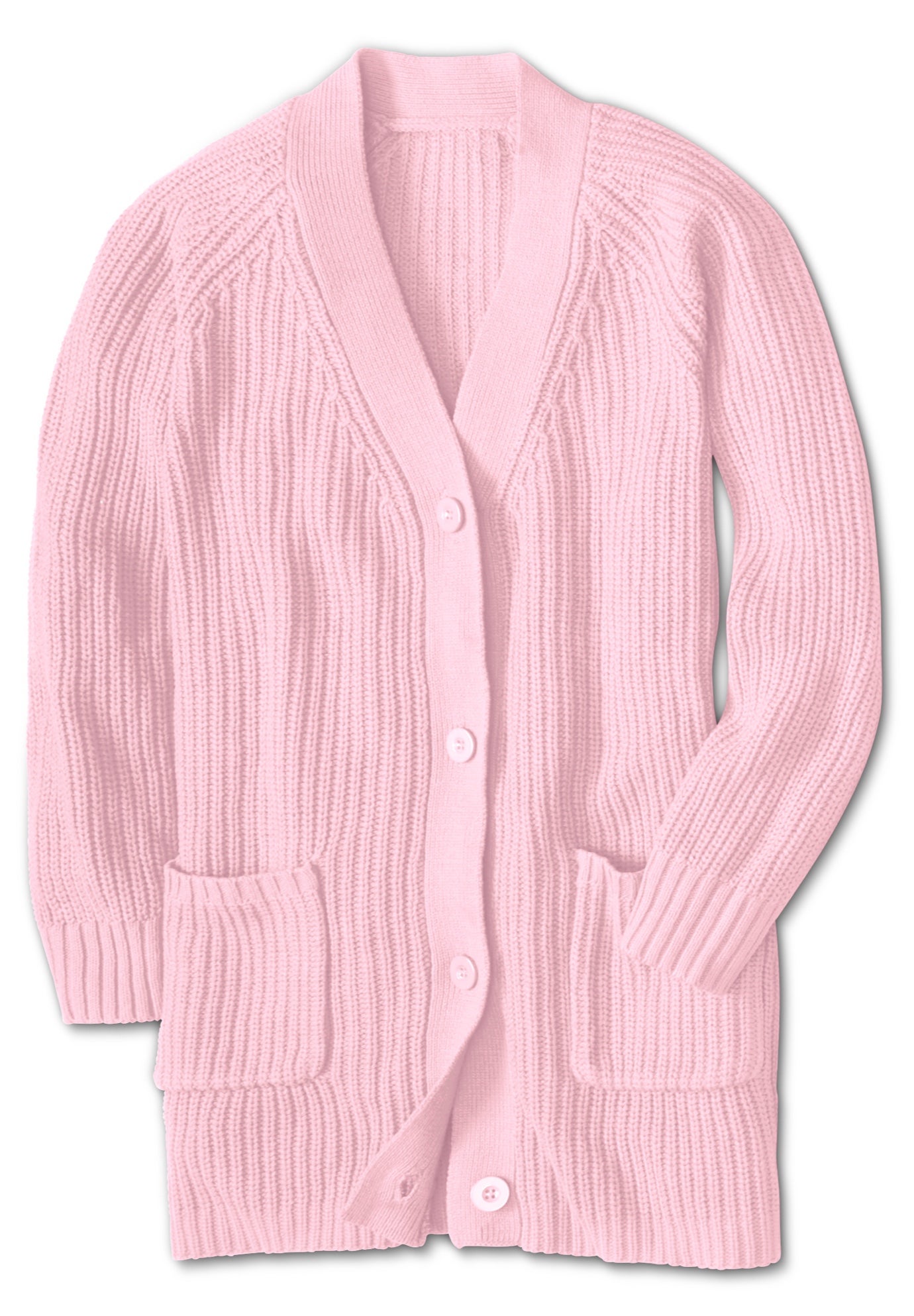 Button-Front Shaker Cardigan image number 1