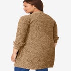 Button-Front Shaker Cardigan Sweater image number null