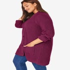 Button-Front Shaker Cardigan image number null