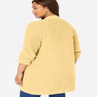 Button-Front Shaker Cardigan Sweater image number null