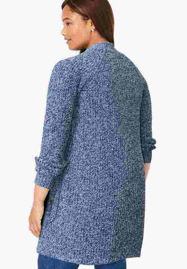 Button-Front Shaker Cardigan image number 1