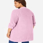 Button-Front Shaker Cardigan image number null