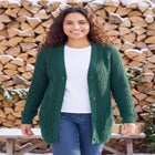 Shaker Button-Front Cardigan Sweater image number 0