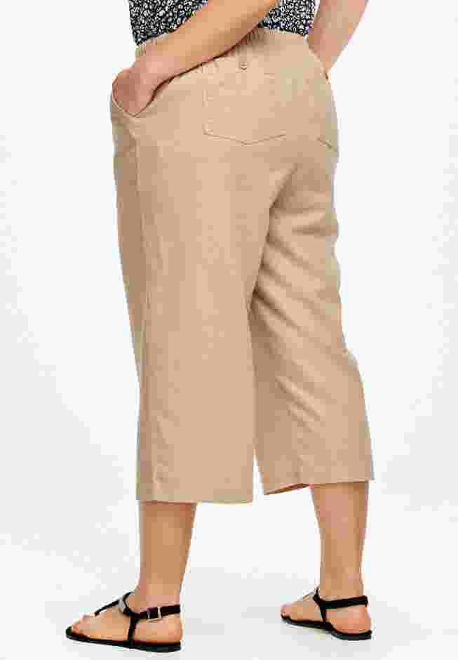 Linen-Blend Drawstring Capris image number 1