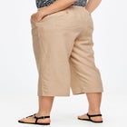 Linen-Blend Drawstring Capris image number null