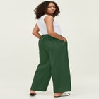 Linen-Blend Drawstring Elastic Waist Pants image number null