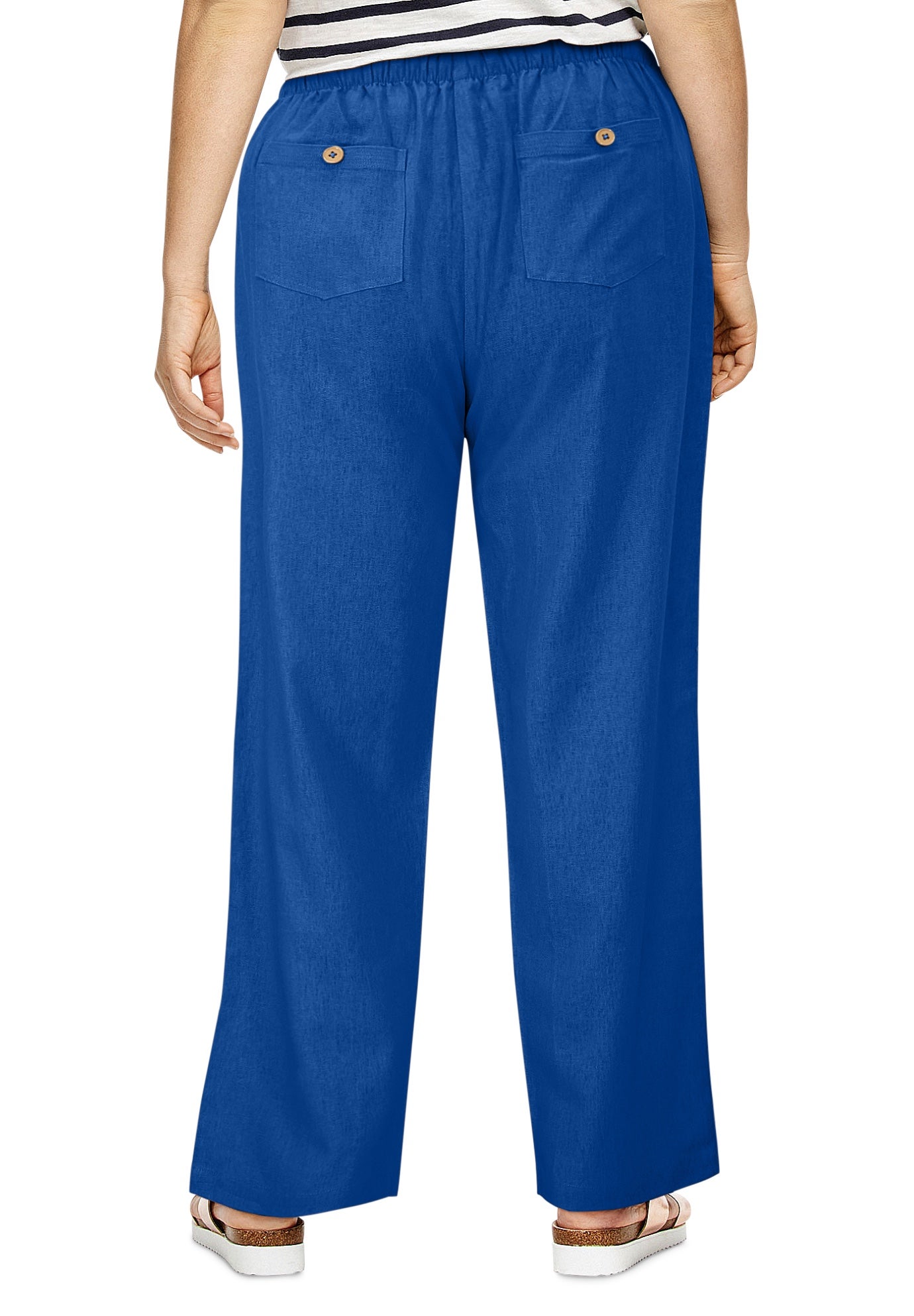 Linen-Blend Drawstring Pants image number 1
