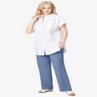 Linen-Blend Drawstring Pants image number null