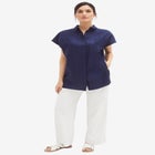 Linen-Blend Drawstring Pants image number null