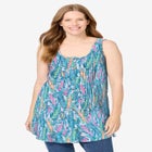 Sleeveless Pintuck Gauze Shirt image number null