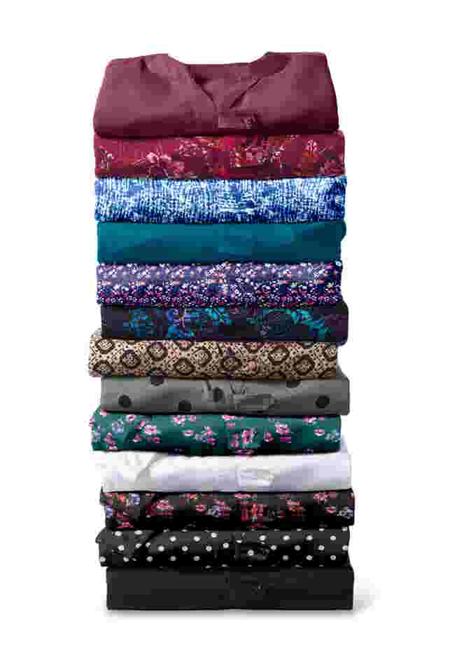 Rayon 7-Day Three-Quarter Sleeve Tab-Front Tunic image number 3