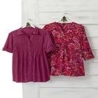 Rayon 7-Day Three-Quarter Sleeve Tab-Front Tunic image number null