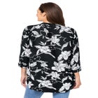 Rayon Three-Quarter Sleeve Effortless Tab-front Blouse image number null
