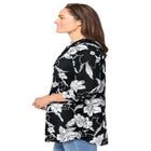 Rayon Three-Quarter Sleeve Effortless Tab-front Blouse image number null