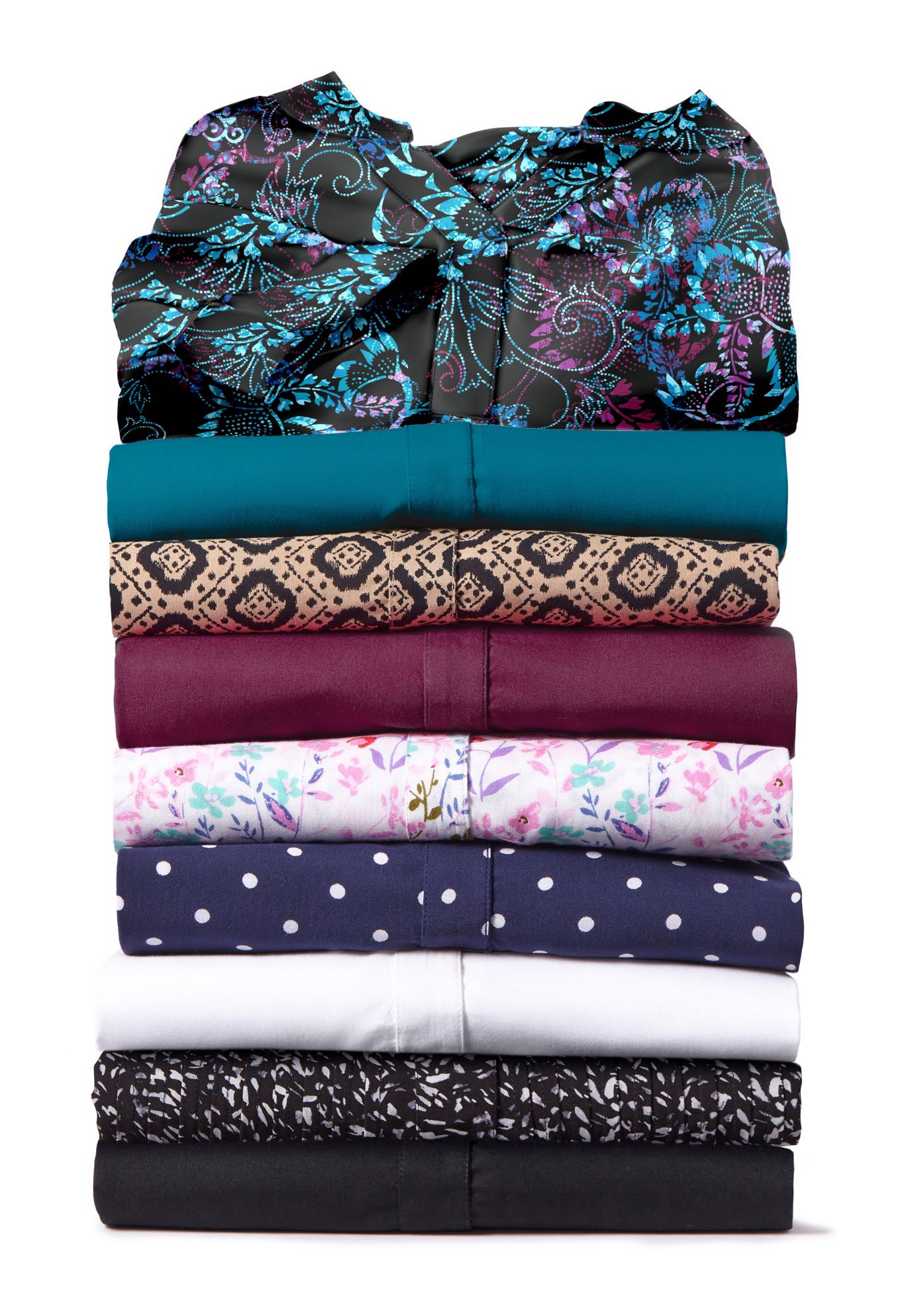 Rayon 7-Day Three-Quarter Sleeve Tab-Front Tunic image number 2