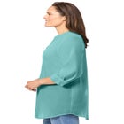 Rayon Three-Quarter Sleeve Effortless Tab-front Blouse image number null