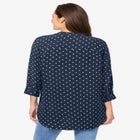 Rayon 7-Day Three-Quarter Sleeve Tab-Front Tunic image number null