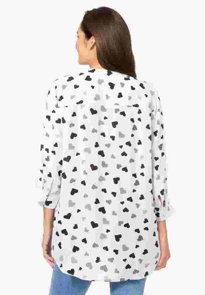 Rayon 7-Day Three-Quarter Sleeve Tab-Front Tunic image number 1