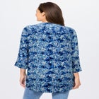 Rayon 7-Day Three-Quarter Sleeve Tab-Front Tunic image number null