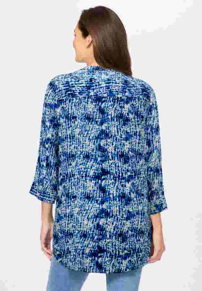 Rayon 7-Day Three-Quarter Sleeve Tab-Front Tunic image number 1