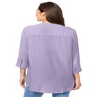 Rayon Three-Quarter Sleeve Effortless Tab-front Blouse image number null