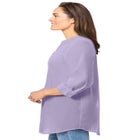 Rayon Three-Quarter Sleeve Effortless Tab-front Blouse image number null
