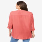Rayon Three-Quarter Sleeve Effortless Tab-front Blouse image number null