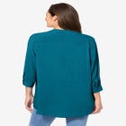 Rayon 7-Day Three-Quarter Sleeve Tab-Front Tunic image number null