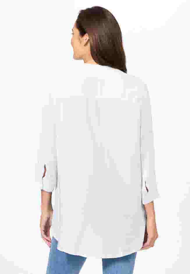 Rayon 7-Day Three-Quarter Sleeve Tab-Front Tunic image number 1