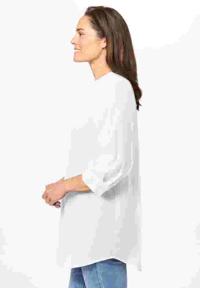 Rayon 7-Day Three-Quarter Sleeve Tab-Front Tunic image number 2