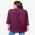 Rayon 7-Day Three-Quarter Sleeve Tab-Front Tunic image number null