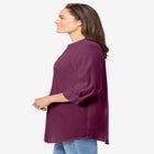 Rayon 7-Day Three-Quarter Sleeve Tab-Front Tunic image number null