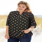 Rayon 7-Day Three-Quarter Sleeve Tab-Front Tunic image number null