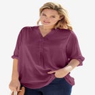Rayon 7-Day Three-Quarter Sleeve Tab-Front Tunic image number null