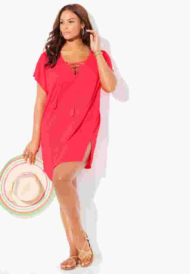 Esme Lace Up Cover Up Dress image number 0