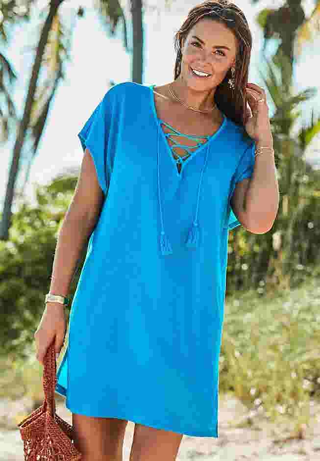 Esme Lace Up Cover Up Dress image number 0