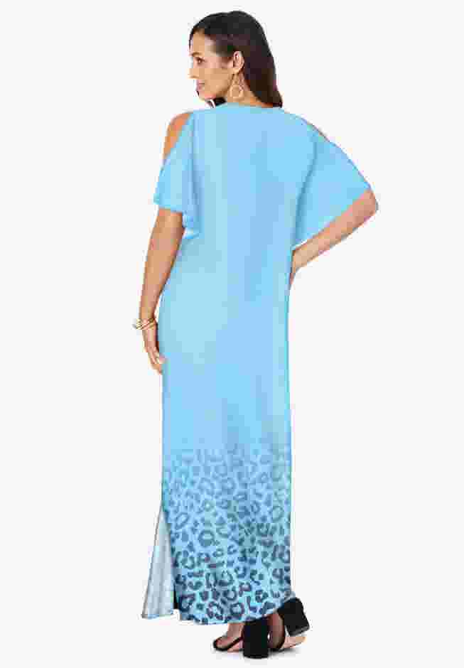 Stretch Knit Cold Shoulder Maxi Dress image number 1